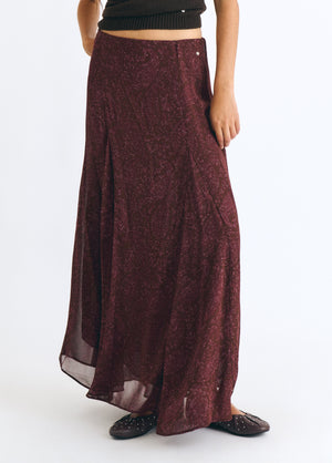 Long printed skirt