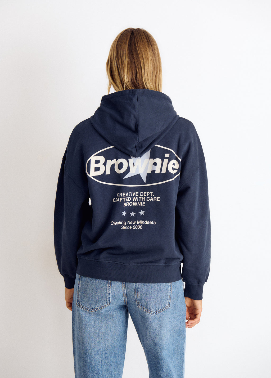Fleece sweatshirt with a back print
