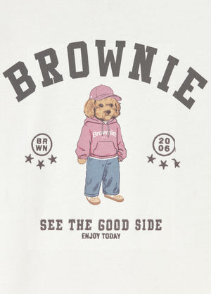 Brownie-sweater met hondenprint