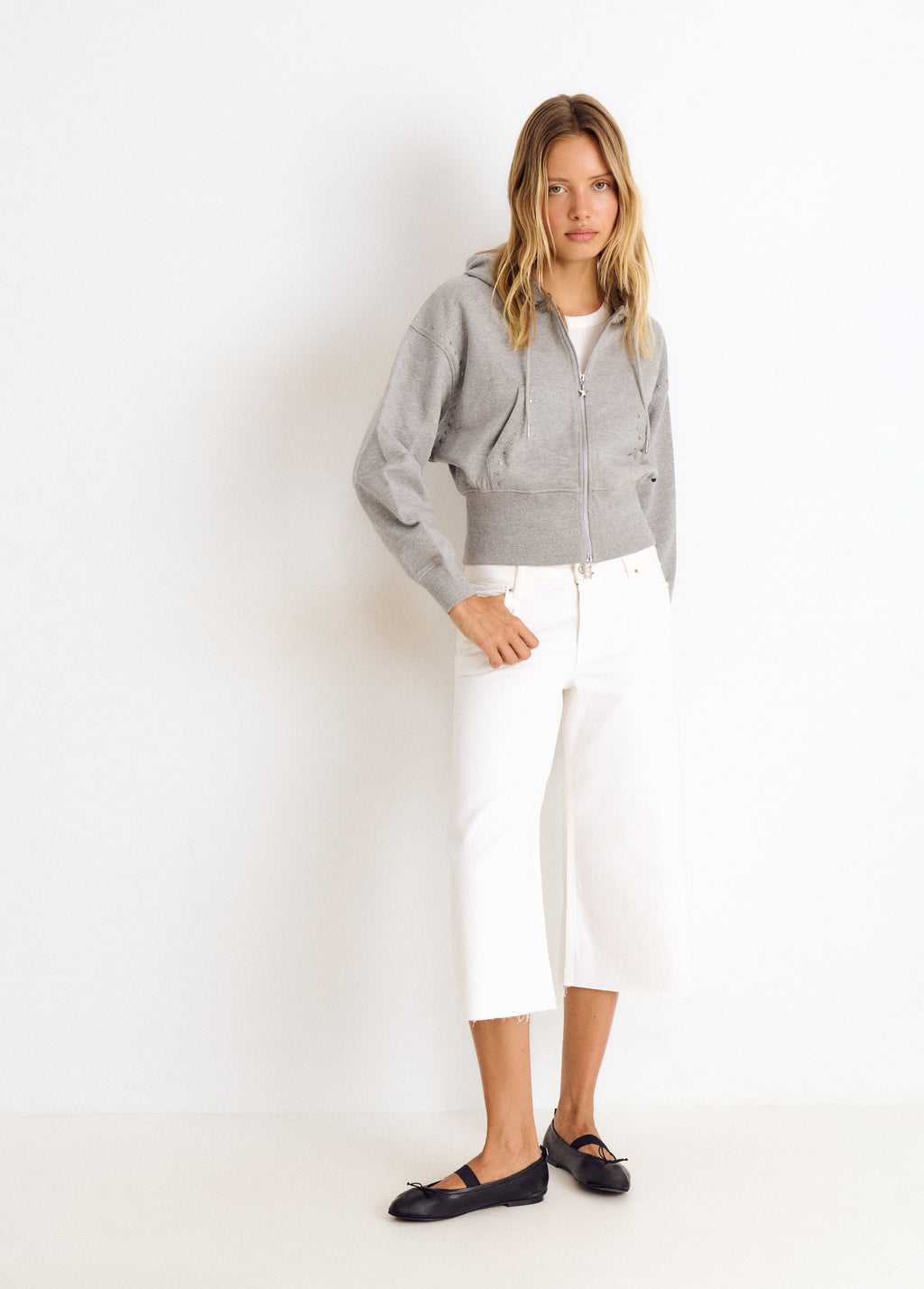 Studded hooded sweatshirt