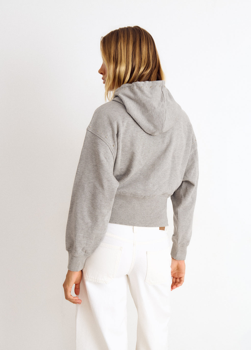 Studded hooded sweatshirt