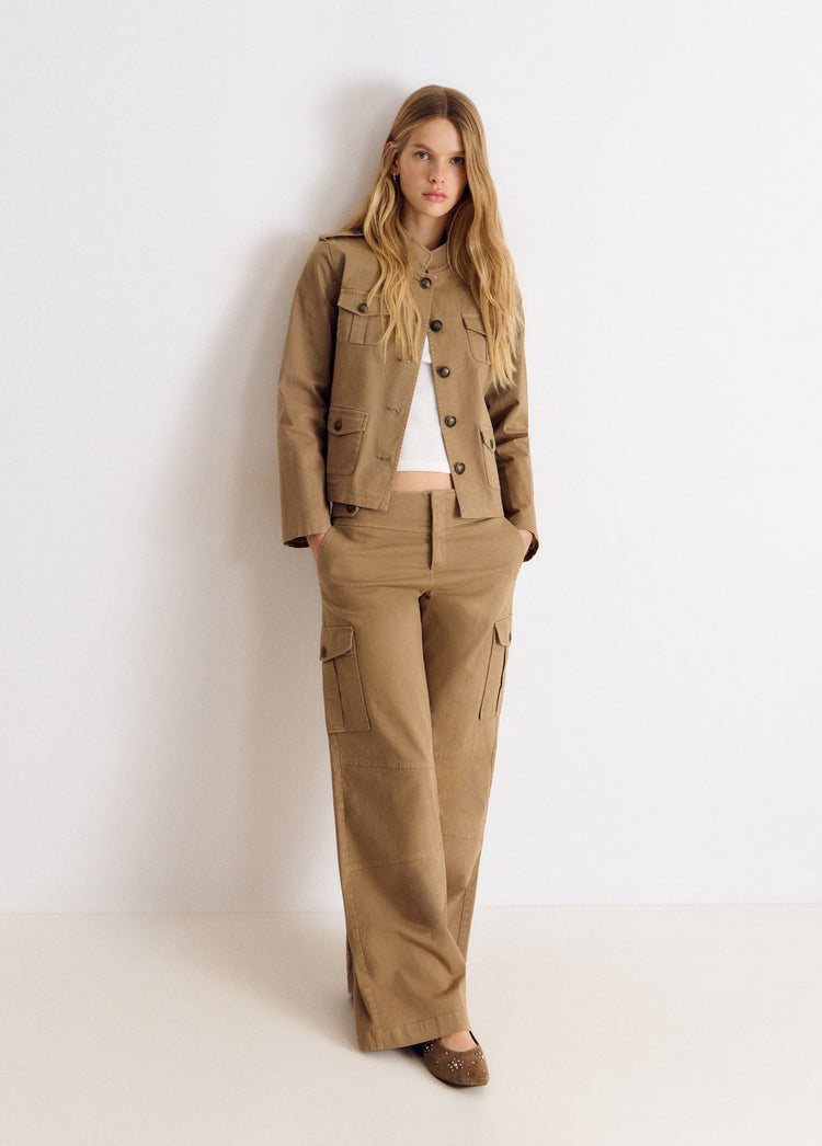 Cotton cargo-pocket jacket