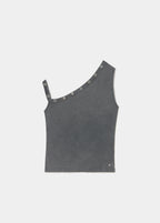 Asymmetrisch T-shirt met eyelets