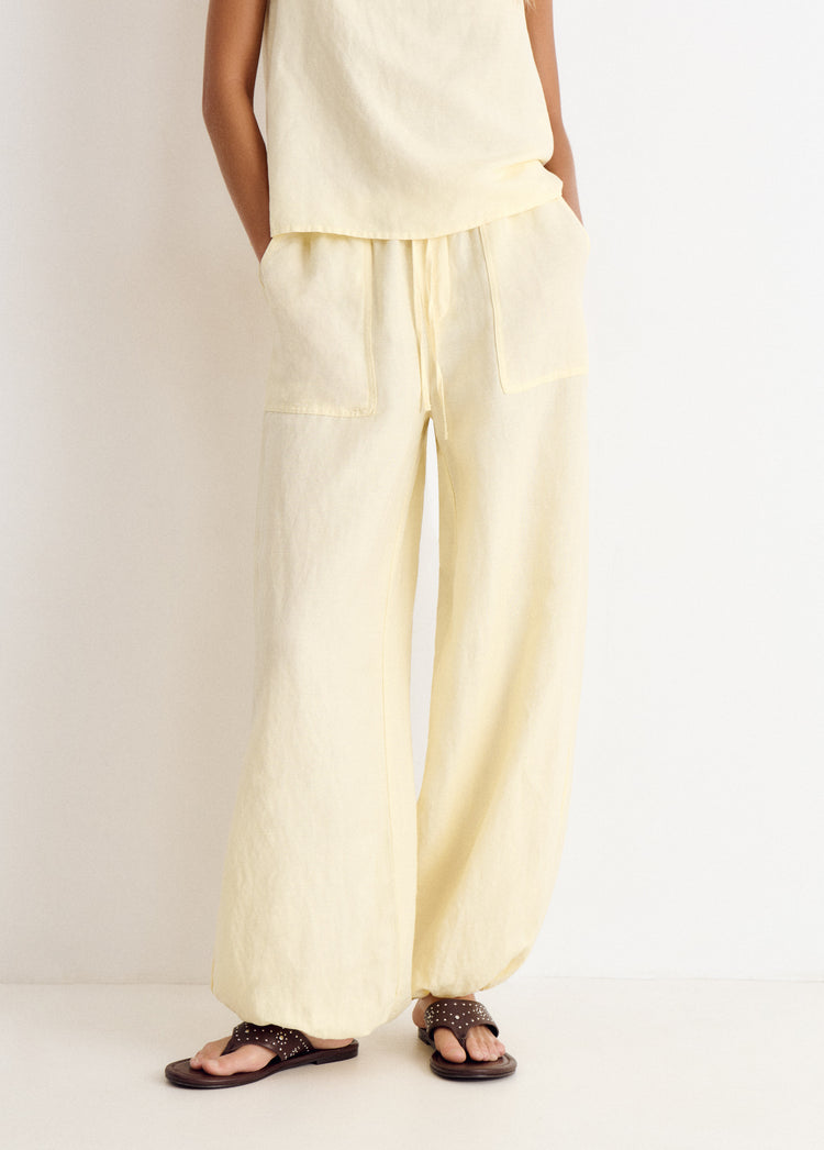 Pantalón bombacho lino