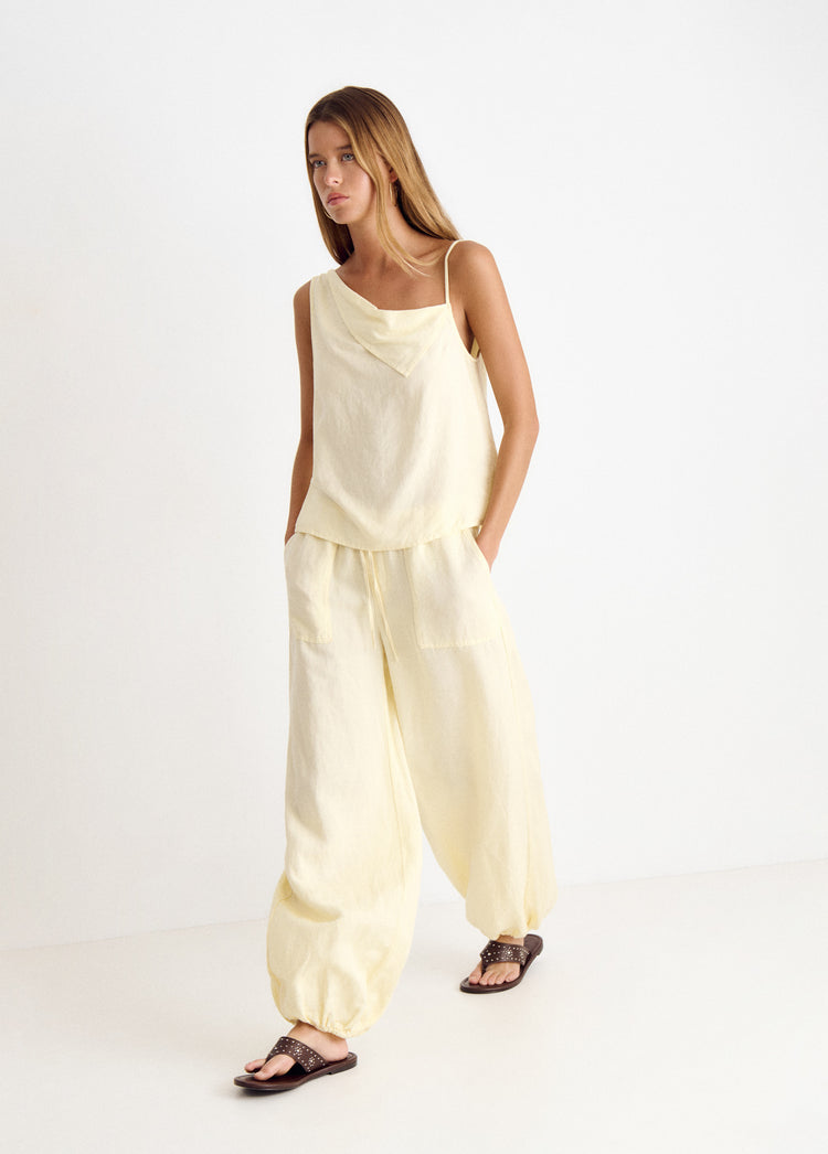 Pantalón bombacho lino