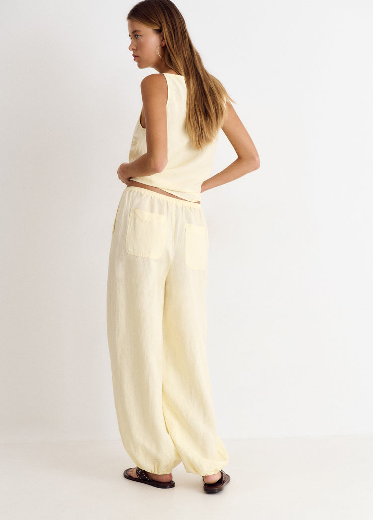 Pantalón bombacho lino
