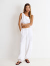 Pantalon bombacho lino detalle tachas