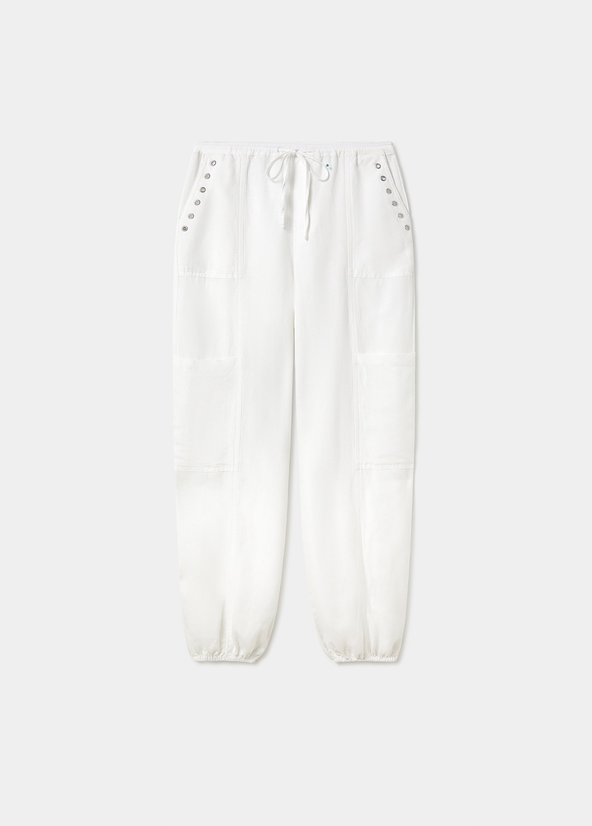 Pantalón bombacho lino detalle tachas