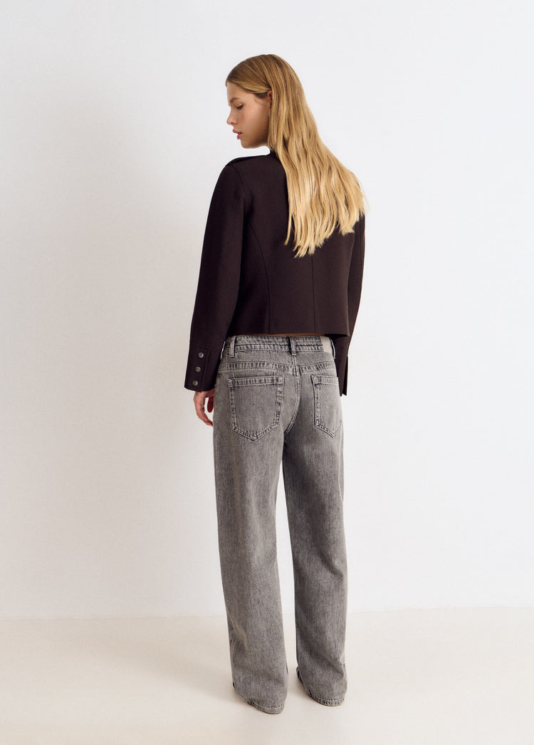 Jeans im Barrel-Schnitt mit mittelhohem Bund