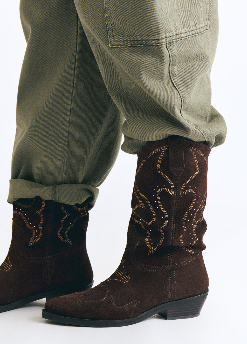 Bota cowboy piezas serraje