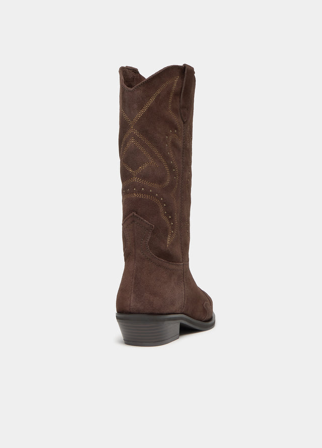 Cowboy-Stiefel aus Veloursleder