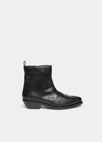 Embossed cowboy ankle boot