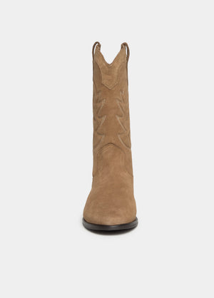 Flat embroidered cowboy boot