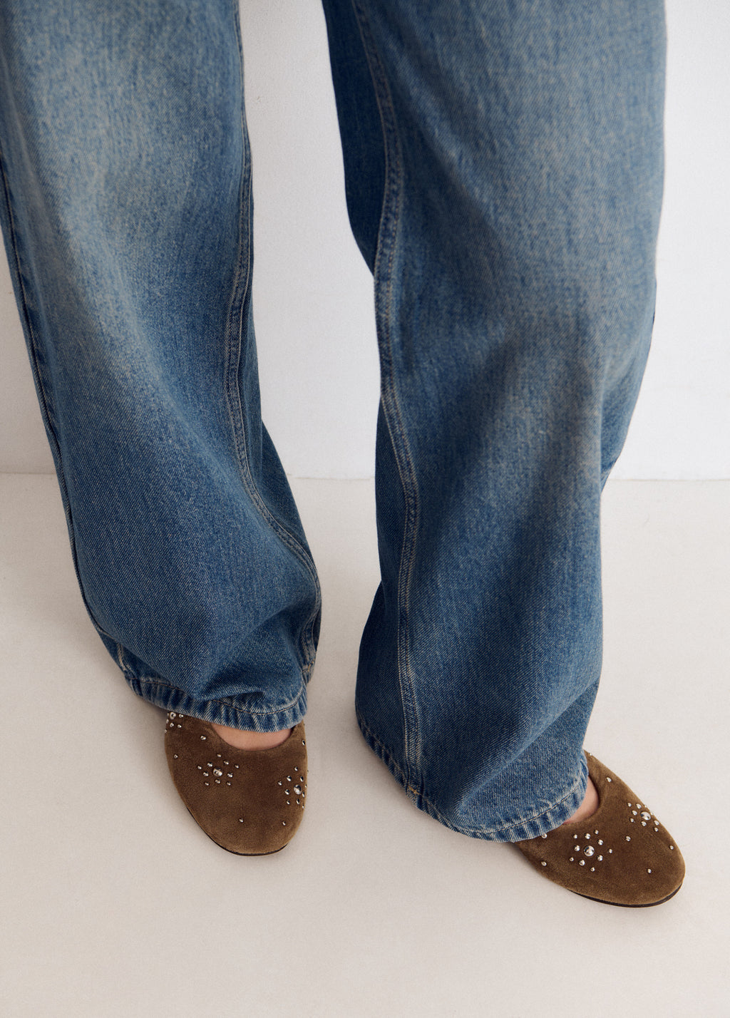 Studded strap ballet flat