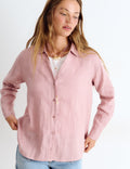 Long-sleeve linen shirt