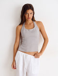 Haut halter en lin