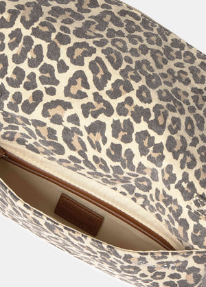Animal print flap bag