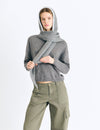 Contrast-knit hood