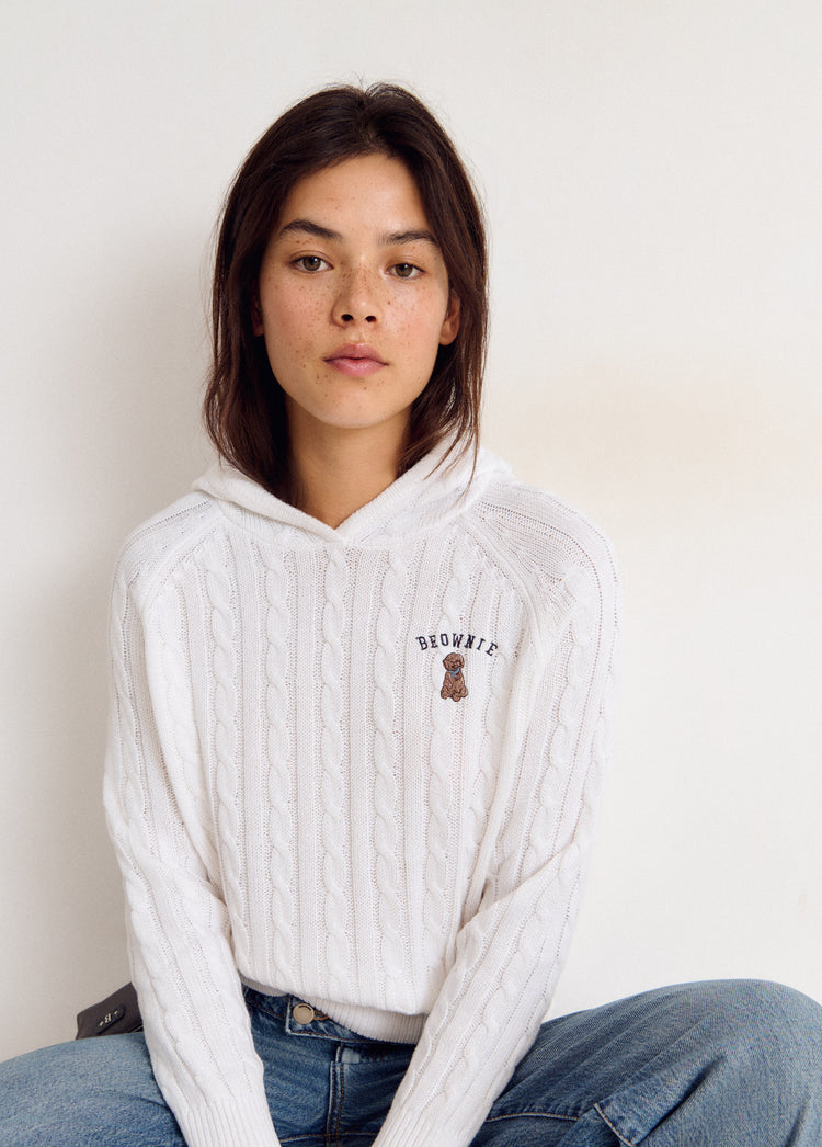 Braided embroidered sweater