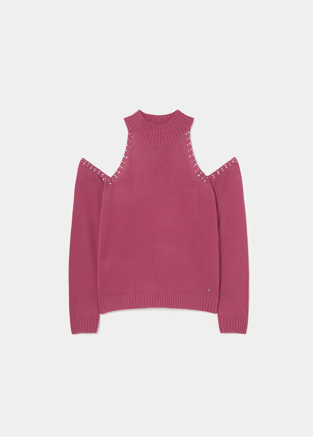 Shoulder-opening studded sweater