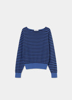 Open neck striped sweater