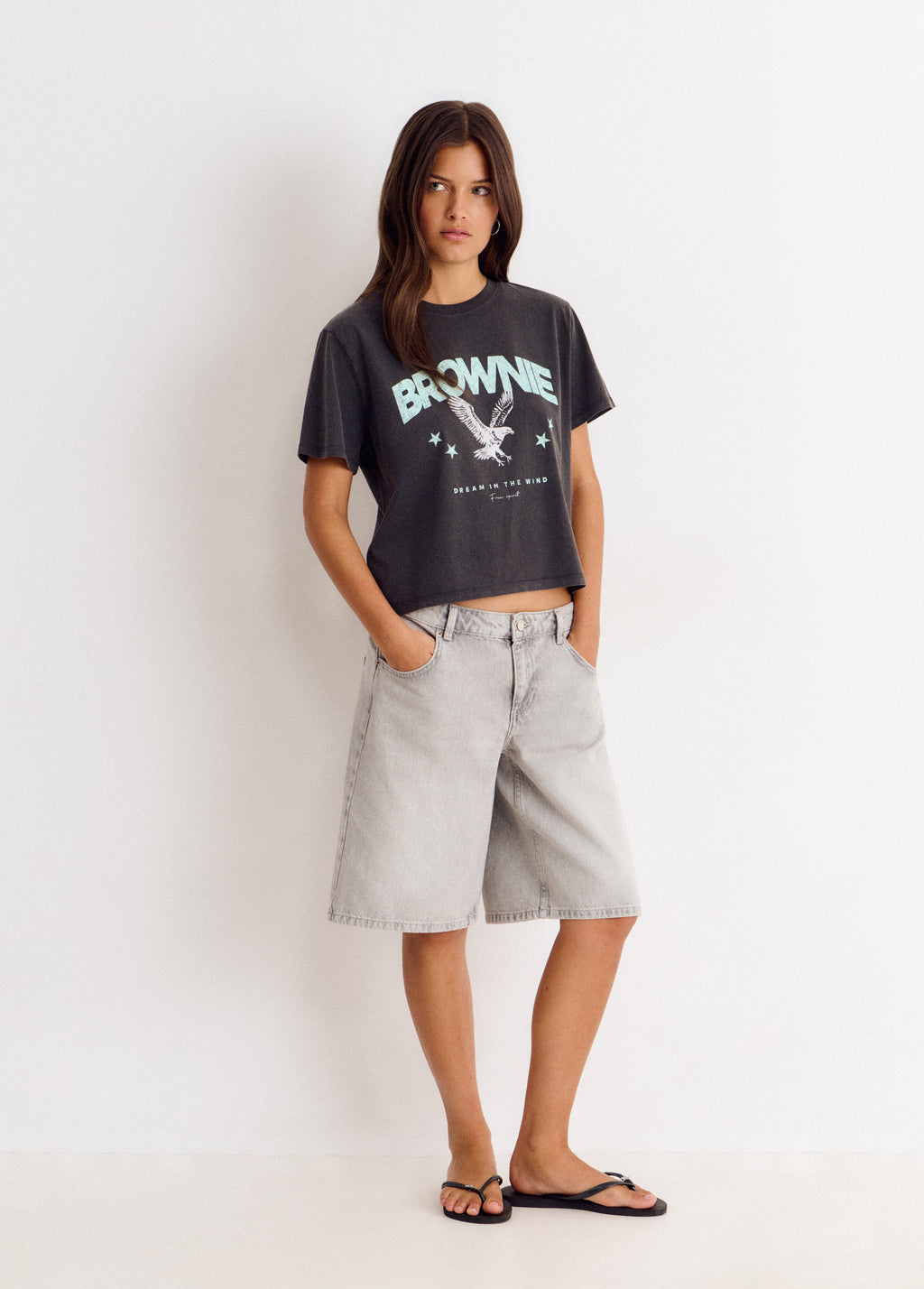 Washed glitter wings t-shirt