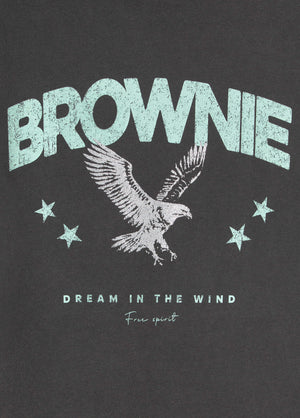 Washed t-shirt glitter wings
