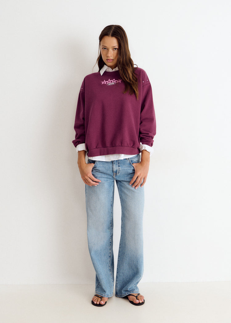 Sweat-shirt imprimé étoiles et clous