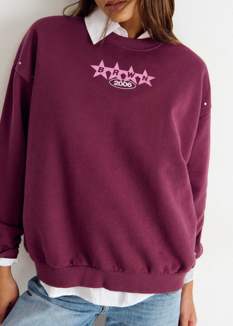 Sweat-shirt imprimé étoiles et clous