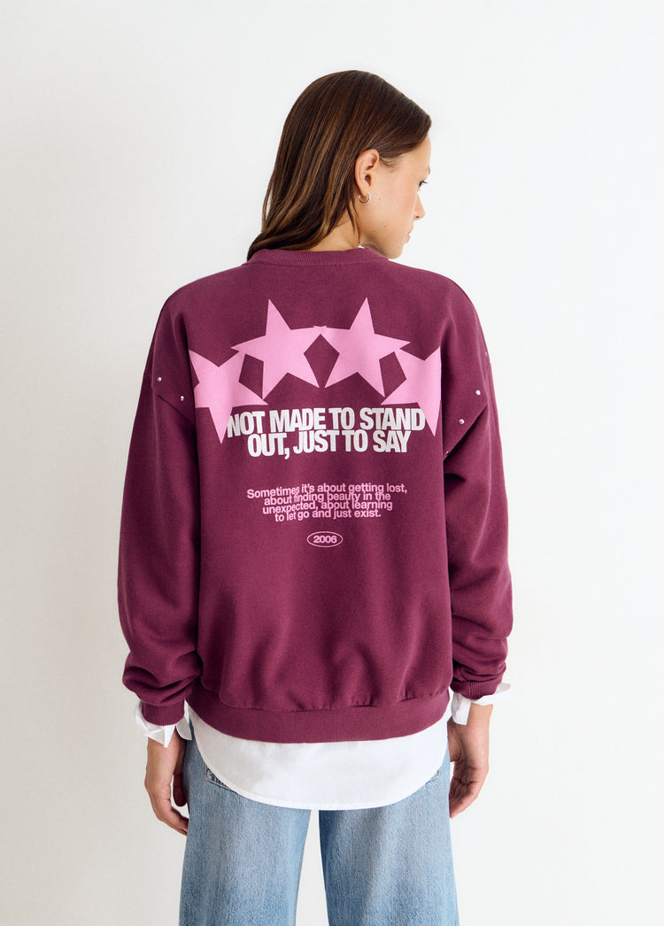 Sweat-shirt imprimé étoiles et clous