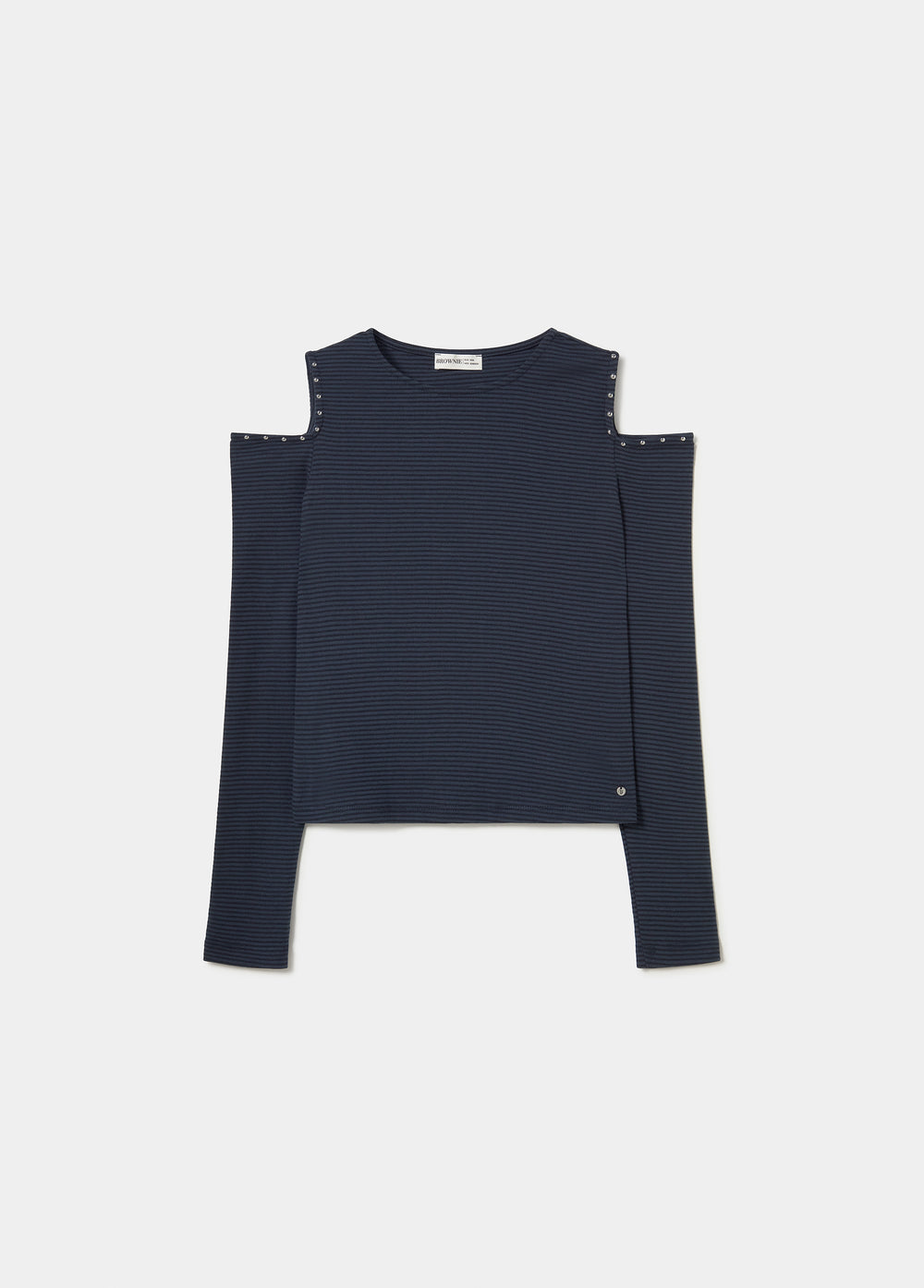Camiseta rayas cut out bordado