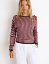 Asymmetric striped sweater