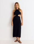 Vestido halter punto cut out