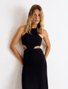 Vestido halter cut-out