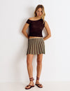 Metallic pleated skirt