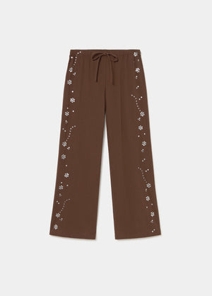 Flowy pants with side sequin detail