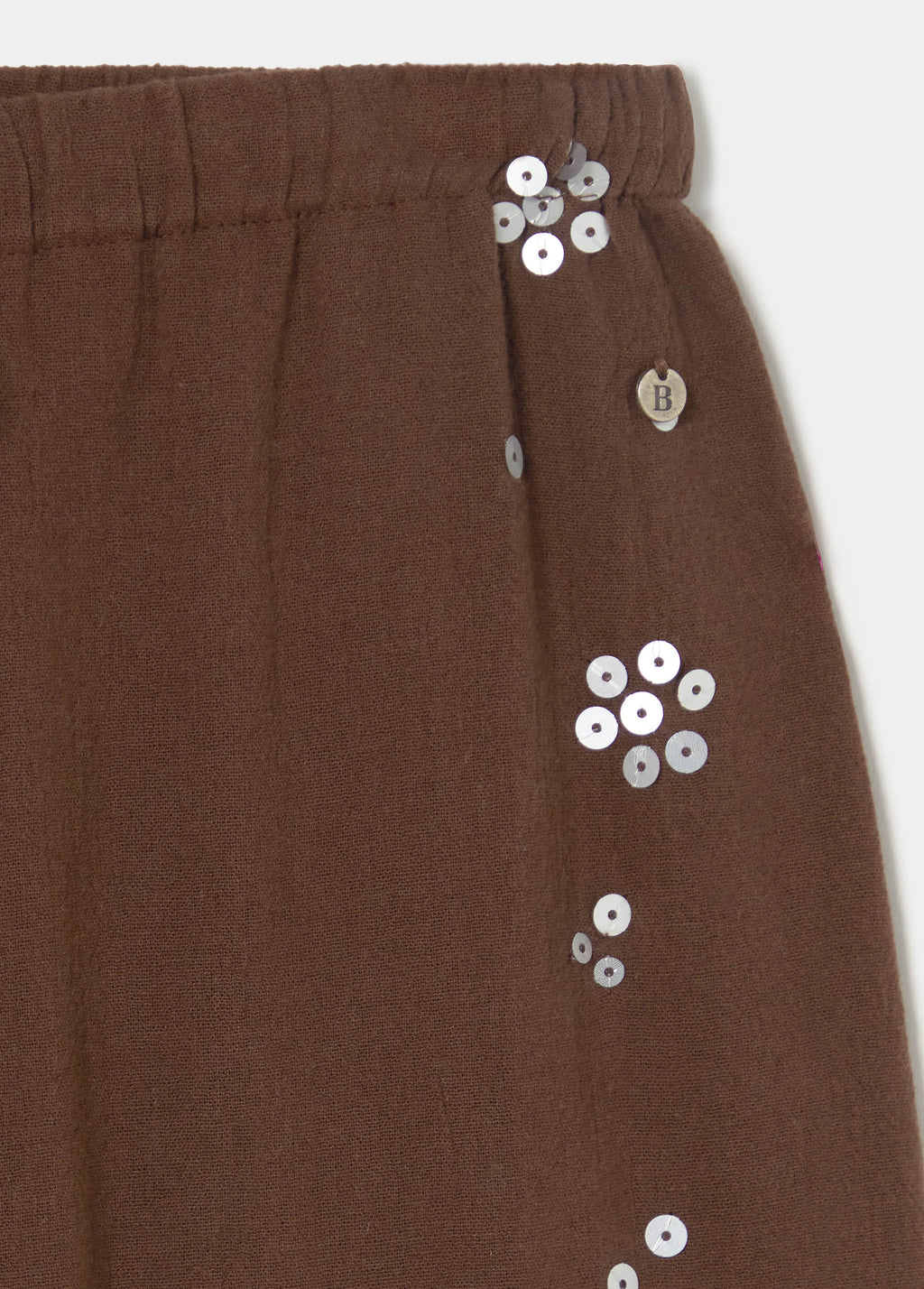 Pantalón fluido detalle lentejuelas lateral