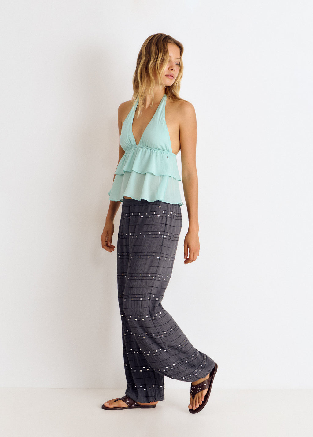 Pantalón bombacho lentejuelas