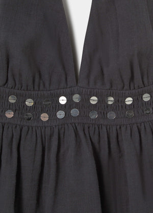 Strap top with mirror detail