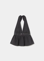 Strap top with mirror detail