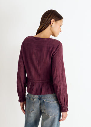 Blouse à manches longues avec volants