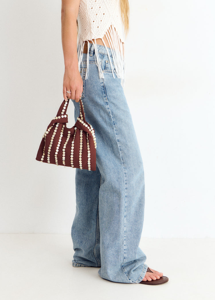 Bolso pequeño mano nácar