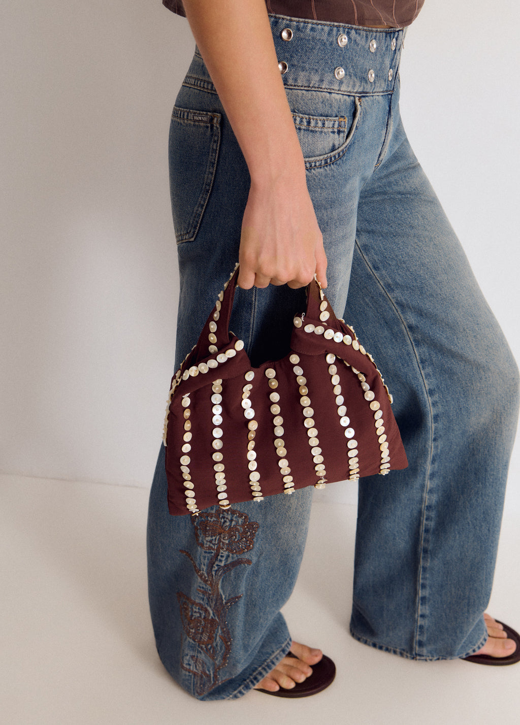 Bolso pequeño mano nácar