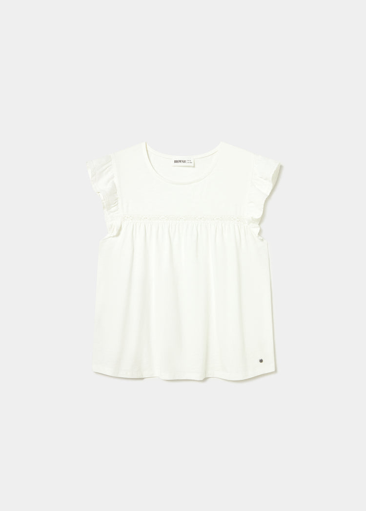 Camiseta volantes y puntilla