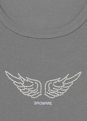 Sequin wing strap top