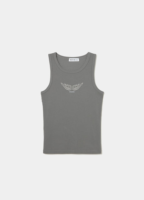 Top bretelles ailes paillettes