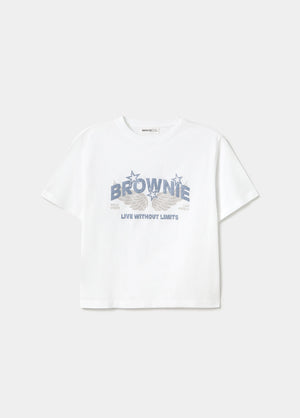 Camiseta print glitter alas