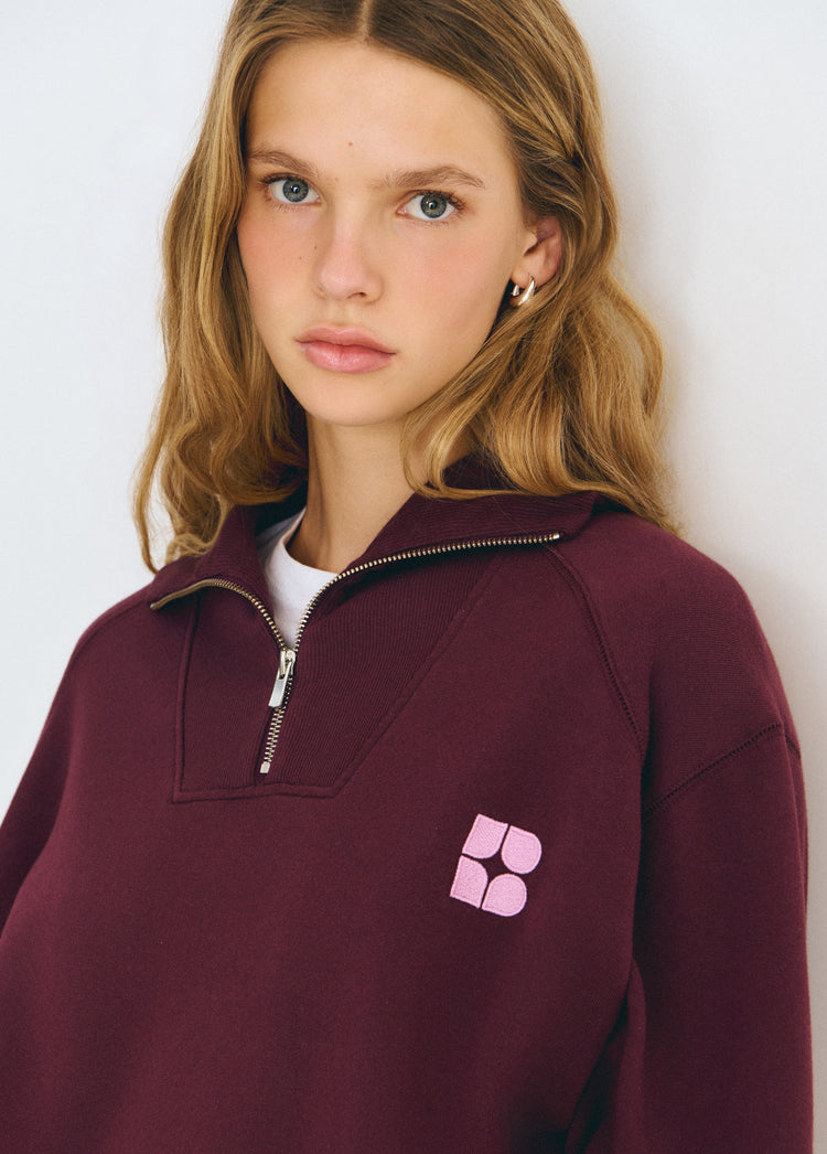 Zip-up sweatshirt with embroidered logo