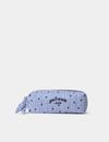 Small blue striped toiletry bag