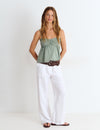 Ruched top with straps